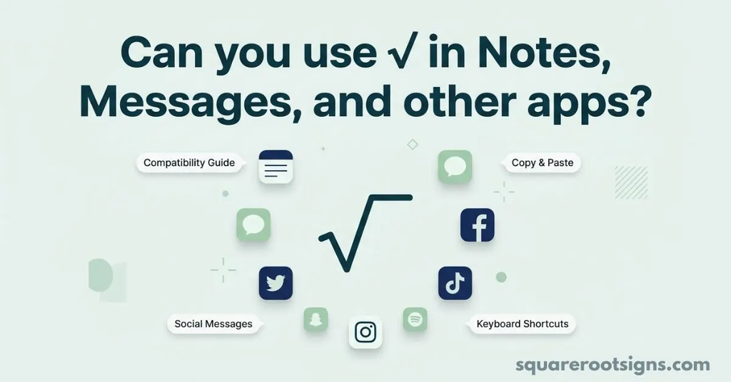 Can you use √ in Notes, Messages, and other apps?