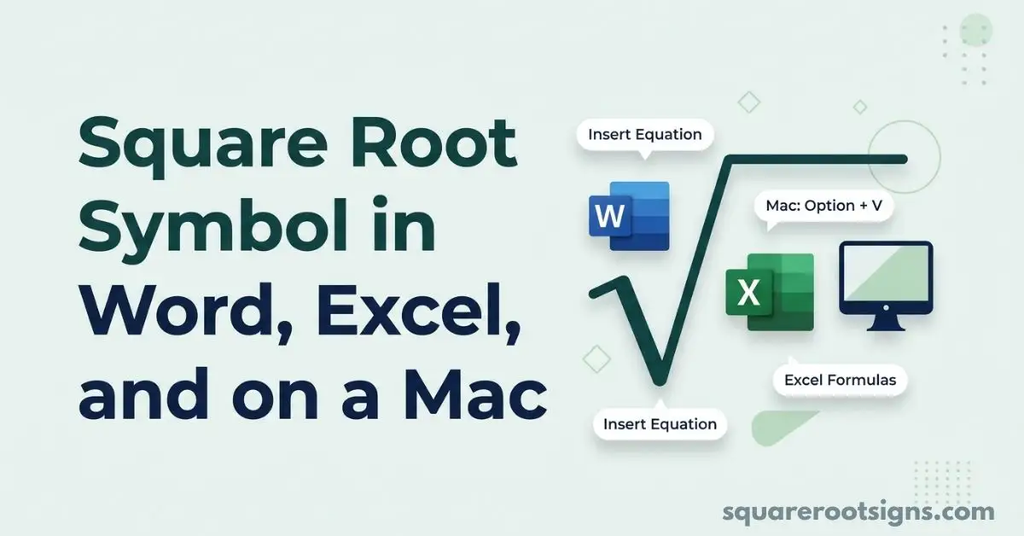 Square Root Symbol in Word, Excel, and on a Mac