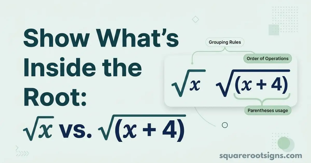 Show What's Inside the Root: √x vs. √(x + 4)