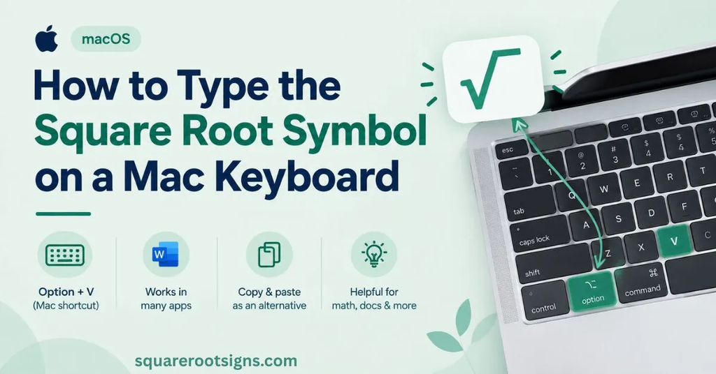How to Type the Square Root Symbol on a Mac Keyboard
