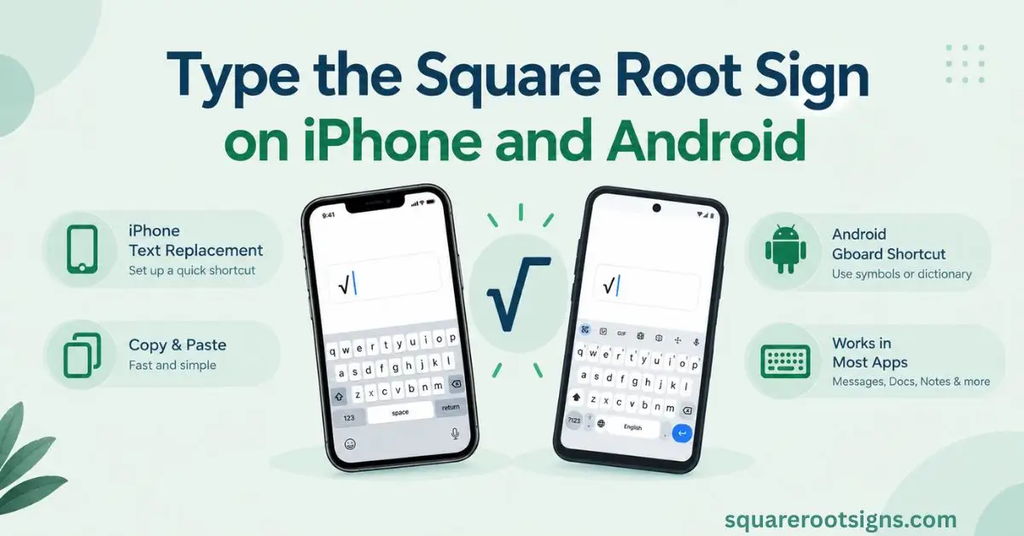 Type the Square Root Sign on iPhone and Android