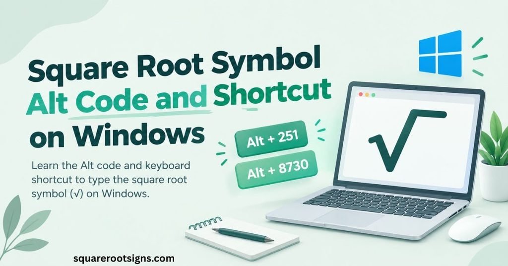 Square Root Symbol Alt Code and Shortcut on Windows