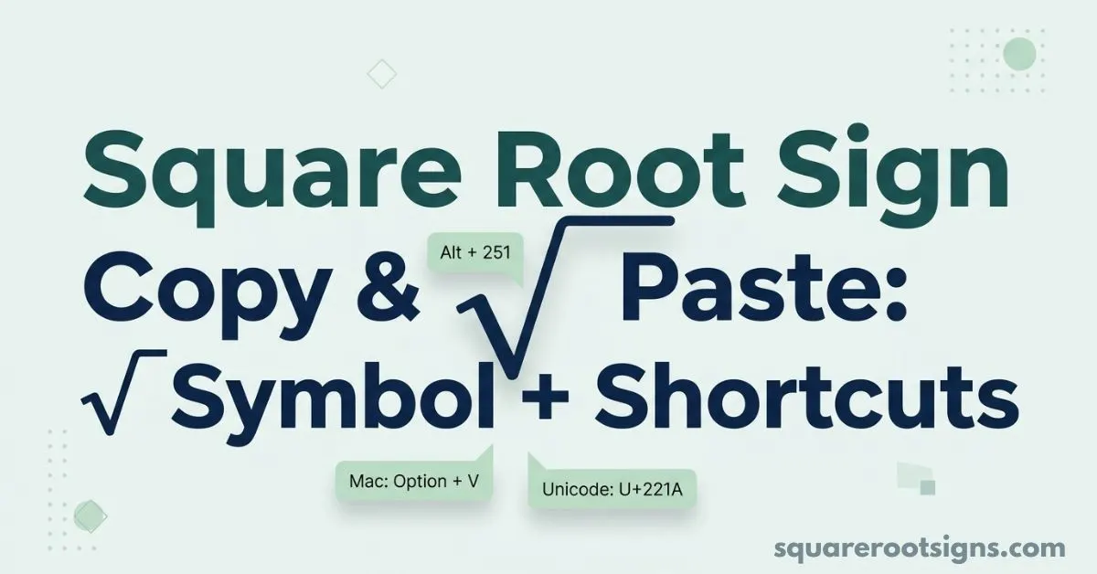 Square Root Sign Copy & Paste