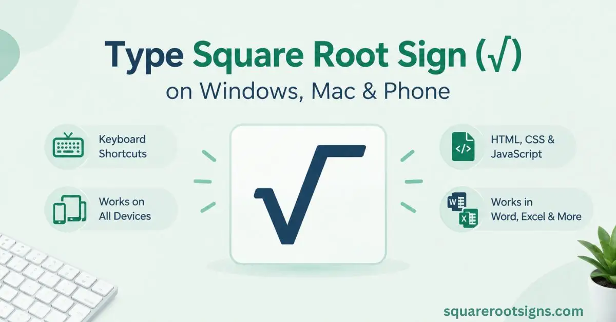 How to Type Square Root Sign